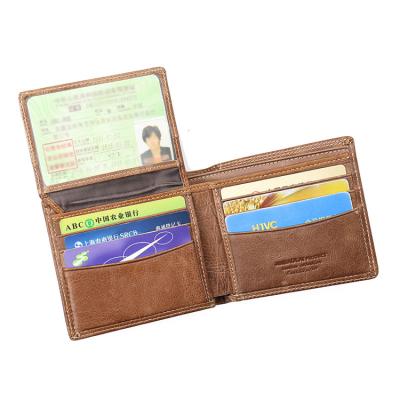 China Waterproof 2021 Promotional Travel Men's Genuine Leather Wallet for sale