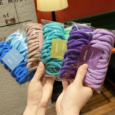 China Fashion 50Pcs/set Hair Decoration Women Kids Hair Band Accessories Candy Color New Arrived Hair Ties Elastic Hair Bands for sale