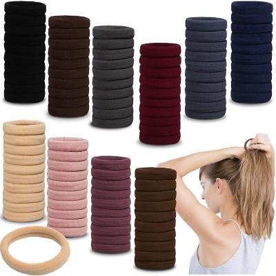 China Hair Decoration Customization 100PCS Hair Ties For Women Girls Seamless Thick Elastic Hair Ties No Damage Ponytail Holders Lady Hair Accessories for sale