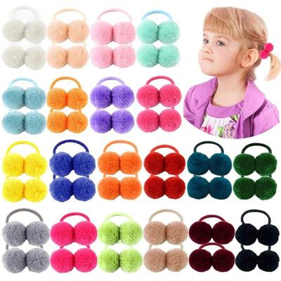 China 20PCS Hair Decoration Girls Hair Flips Elastic Hair Bands Rope Tie Ball Ball Ponytail Holders For Kid Toddler Girls Kids Hair Accessories for sale