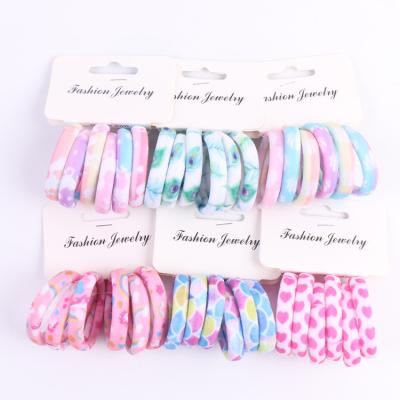 China Customization 6PCS/Sett Cute Girls Hair Bands Scrunchies Ponytail Holder Elastic Hair Decoration Bands Soft Kids Hair Accessories for sale