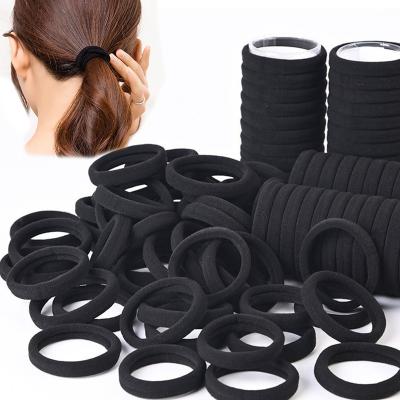 China Elastic Hair Decoration 50PCS 4.5CM Cotton Hair Ties For Women Seamless Soft Ponytail Hair Bands Shape To Hair Accessories Headdress Multicolor for sale