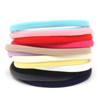 China Baby Hair Decoration 10PC Soft Skinny Nylon Headbands Elastic Hair Bands Seamless Lovely Solid Color DIY Cute Children Girls Hair Accessories Gifts for sale