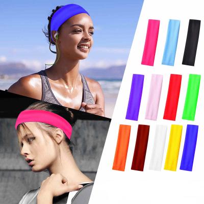 China Running Wide Elastic Hair Bands Hair Decoration Fashion Sports Band Yoga Fitness Wear Women Turban Chain Headband for sale