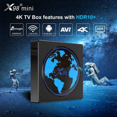 China X98 Mini 4GB 64GB Android TV Box Amlogic S905W2 4K Features With HDR10 2GB 16GB Android 11.0 Mini Quad Core 4GB 32GB X98 Set Top Box for sale