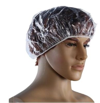 China Strip Shower Cap Sustainable Plastic Disposable Washing Shower Cap For Women for sale