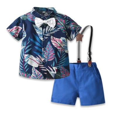 China Summer Casual Hot Selling Boys Clothing Sets Two Piece Shirt Set Children Clothing Boys Suits for sale