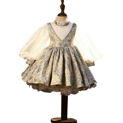 China Breathable 2021 New Autumn French Soft Baby Dress Lace Bow Casual Princess Dress For Girls and Children for sale