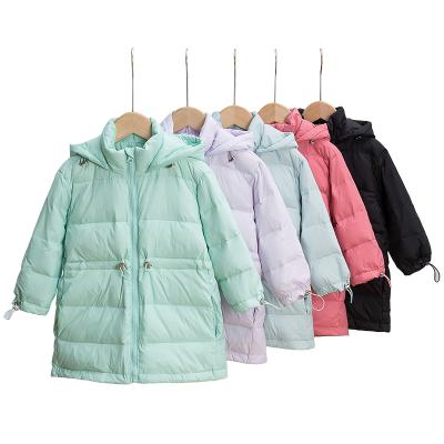 China Viable children's down coat with white Korean Eider version of the long padded down children's jacket. for sale