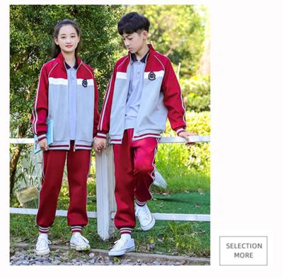 China School three-piece suits children's sports school uniforms with short T-shirt 2021 wholesale for sale