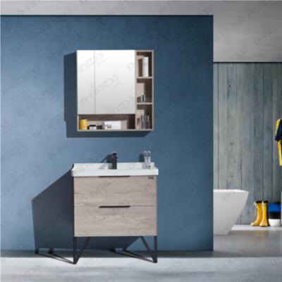 China Water Make 2020 New Style Mirror Cabinet Single Bathroom Vanity With Heavy Duty Metal Leg Furniture for sale