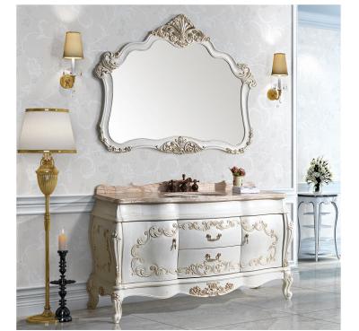 China Durable European Style Elegance Solid Wood Bathroom Vanity for sale