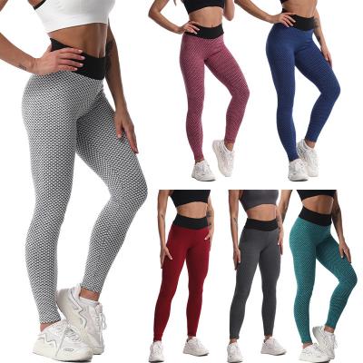 China Wholesale Sexy Women Solid Butt Breathable Lifting Up High Waist Workout Gym Fitness Tik-Tok Yoga Pants Gaiters for sale