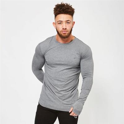 China Wholesale Custom Fashion Anti-Wrinkle Breathable Men's Long Sleeve Gym Fitness Sports T-Shirts T-shirt Men's Modal for sale