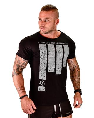 China Custom Breathable Anti-Wrinkle Fitness T-shirt Printing 100% Cotton Round Neck T Shirt Men Short Sleeves Slim Fit Gym Tops for sale