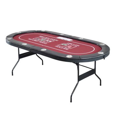 China 8/10 Person Casino Texas Holdem Game Table Portable Foldable Poker Table for sale