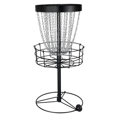 China Portable PDGA Approved Black Galvanized Portable Disc Golf Basket for sale