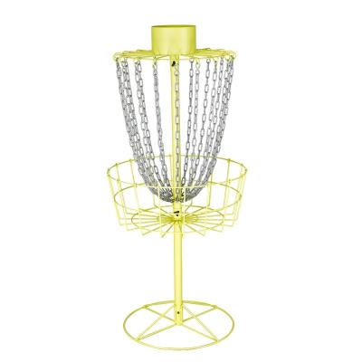 China Waterproof Yellow Powder Coating Disc Golf Basket for sale