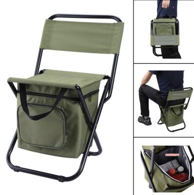 China Modern portable outdoor folding ice pack 3 in1 picnic chair backrest insulation function leisure camping fishing chair with storage bag for sale