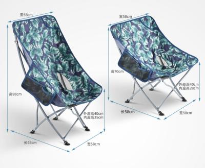 China Modern Ultralight High Back Aluminum Portable Folding Moon Chairs Heavy Duty Lightweight For Camping Backpacking Rise Chair for sale