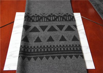 China Located 50% Wool Jacquard Scarf  Fabric Gray And Black 150 Cm Width ISO9001 for sale