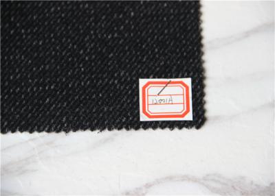 China Black And White Twill Wool Fabric In Stock 580 G Per Meter With Woven Pattern for sale