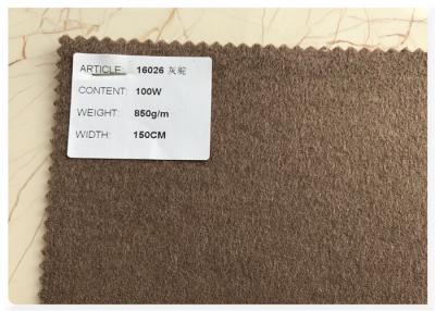 China Double Sided Soft Wool Fabric , 100w Soft Crispy Wool Coating Fabric With Coffee Brown for sale