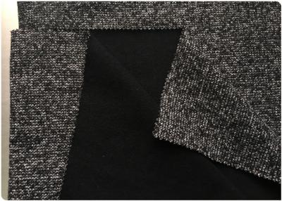 China Dark Gray 85% Polyester Wool Fabric , Woven Stretch Fabric Tweed  Knitted for sale