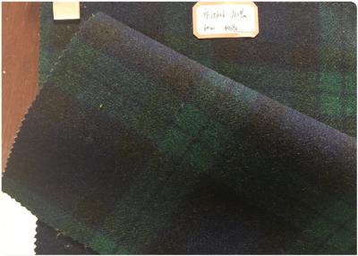 China Double Sided Green Tartan Fabric 60% Wool , Scottish Plaid Fabric With Horizontal And Vertical Line for sale