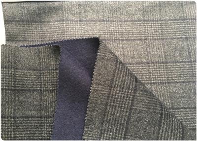 China Gray Navy Double Faced Wool Coating Fabric With Houndstooth Pattern 720 G / M for sale