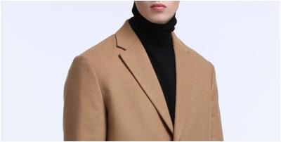 China Camel / Gray / Black Winter Simple 60% Wool Blend Overcoat Metiun To Long for sale