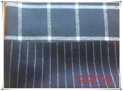 China Navy Midnight Blue Tartan Double Faced Wool Coating Fabric 70 Wool 30 Polyester for sale