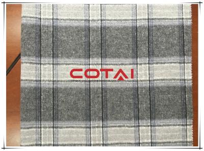 China Gray Big Tartan Simple Double Faced Wool Coating Fabric Business / Causal Style for sale