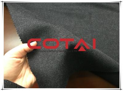 China Comfortable 50% Wool Mixed Color Twill Wool Fabric Black Melton Fabric for sale