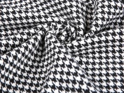 China Thick Heavy Houndstooth Merino 80% Wool Velvet Fabric For Overcoat for sale