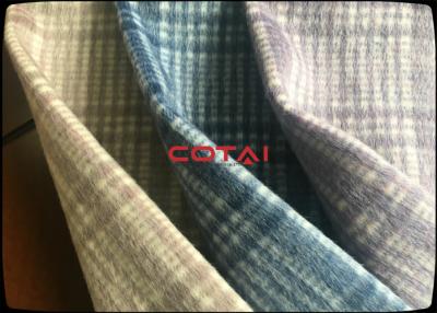 China Factory Supply Classical 50% Plaid Checks Double Faced Wool Coating Fabric Tartan + Plain for sale