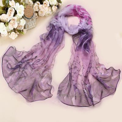 China 2021 New Arrival Luxury Elegant Flower Pattern Flower Soft Feeling Chiffon Light Chiffon Scarf Printed Chiffon Shawl Soft And Soft For Lady for sale