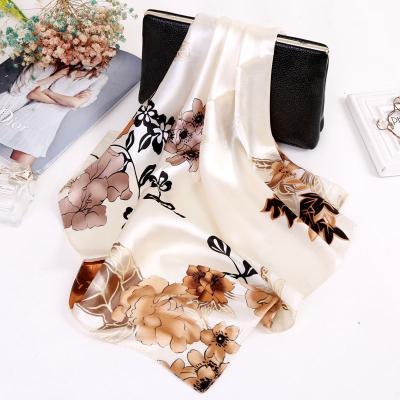 China 2021 luxury elegant type soft soft feeling new 60*60cm square scarf soft springs and skin-friendly Chinese classic style scarf handkerchief for lady for sale