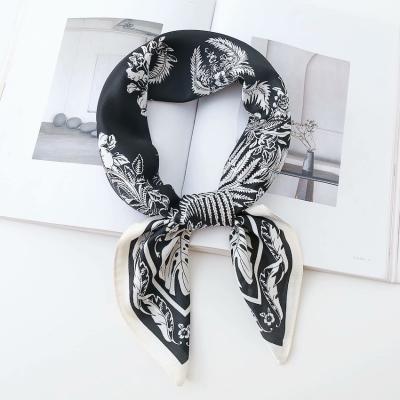 China 2021 Soft Luxury Elegant Feeling Good Quality Hot Selling Scarf Twill Printed Fashion Square Trend 70*70cm Scarf Silk Scarf For Women for sale