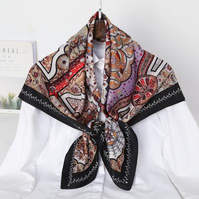 China 2021 New Design Luxury Soft Feeling Luxury Stylish Ethnic Scarves Printed 90*90cm Arab Hair Shawl Fashion Soft Touch Men Scarf for sale