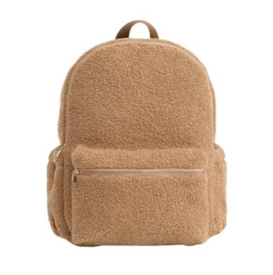 China Cute Soft Plush Teddy Soft School Backpack Plush Teens Backpack College Backpack for sale