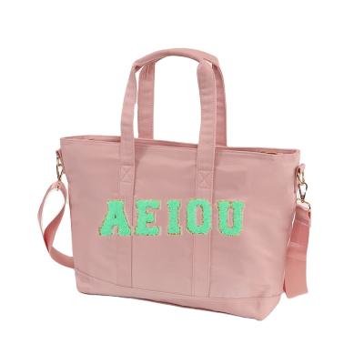 China PORTABLE Tote Bag With Zipper Designer Custom Printed Sports Dusty Rose Universal Logo Yoga Nylon Handbags Luxury Ladies Women Travel for sale