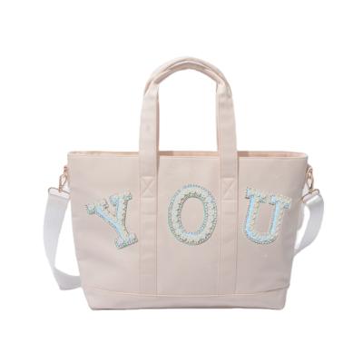 China NATIONAL & Fashion Large Capacity Travel Exhibition Business China Manufacturer Reusable Portable Shopping Tote Bag Shoulder Bag Women Tote Bags for sale