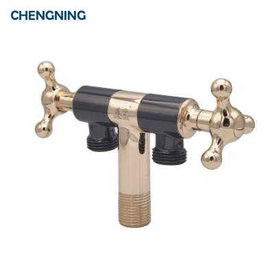 China General High Quality Brass Fittings Hose Angle Valve Free Rotation Two Person Exhaust Valve For Bathroom And Kitchen for sale