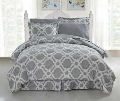 China Grey Printed Microfiber Comforter Full Microfiber Down Queen Size Washable for sale