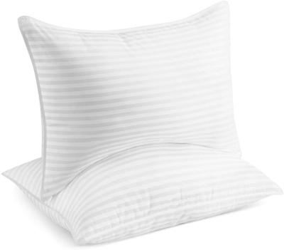 China Soft 100% Cotton Pillow Satin Stripe Luxuriously Soft Thread Count White Pillowcase for sale