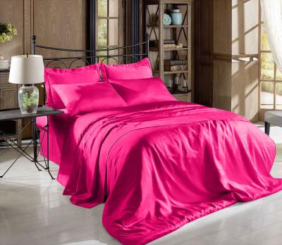 China Luxurious Satin Fitted Sheet Queen Hypoallergenic Queen Bed Satin Sheets Set Machine Washable Bedding Collection for sale