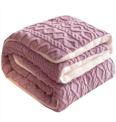 China Customized Color Fleece Bedding Set Sherpa Fleece Lined Comforter Polyester Filling for sale