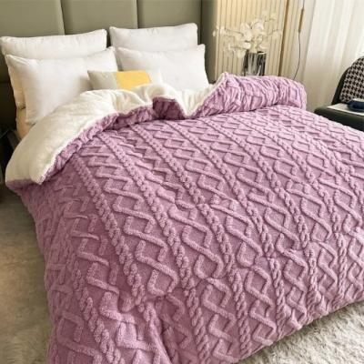 China Pink Super King Fleece Bedding Winter Warmth Super Softness Fleece King Size Bedding for sale