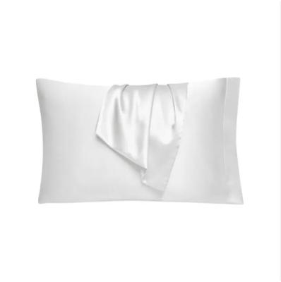 China Hypoallergenic Satin Pillow Case Set in White Gray Beige or Blue Solid Pattern for sale